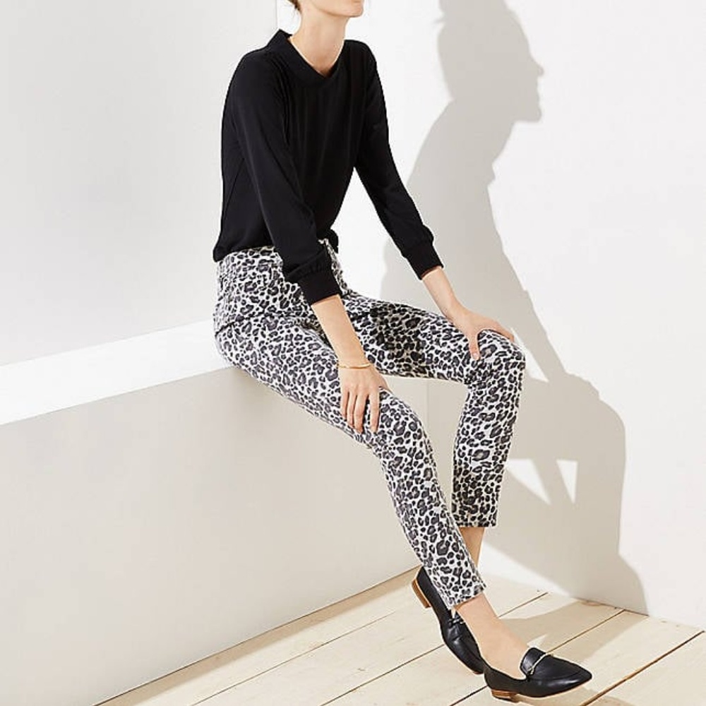 NWOT Loft Leopard Skinny Jeans 27/4